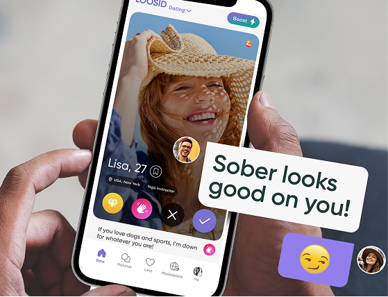 Loosid sober dating app on mobile